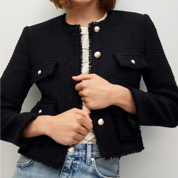 Mango Jackets & Blazers - MANGO| BLACK TWEED BLAZER